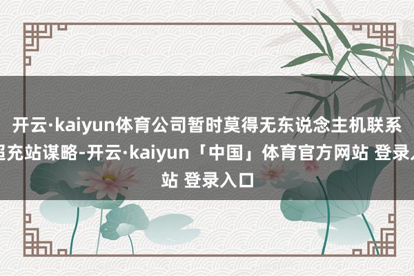 开云·kaiyun体育公司暂时莫得无东说念主机联系的超充站谋略-开云·kaiyun「中国」体育官方网站 登录入口